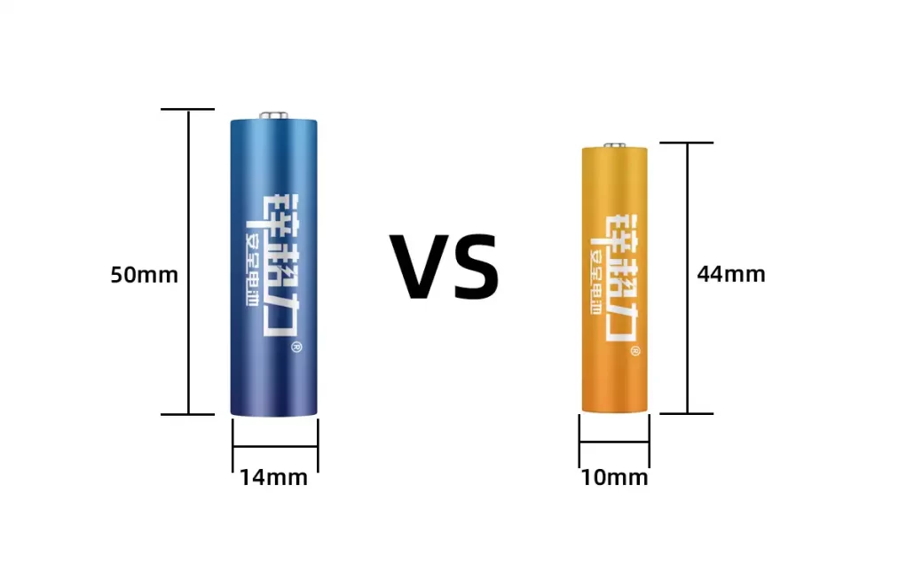 5号7号锌镍电池尺寸是不同的